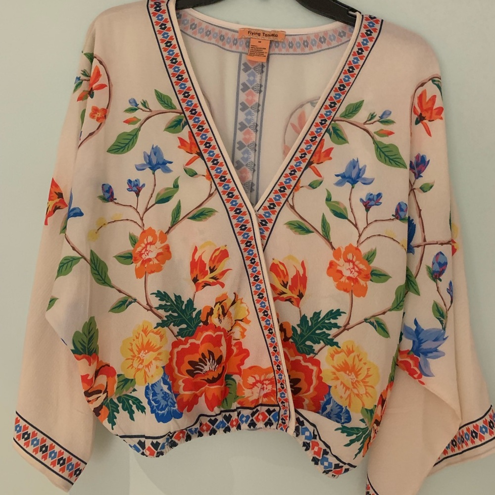 FLYING TOMATO- Floral, Bell Sleeves, Size Medium